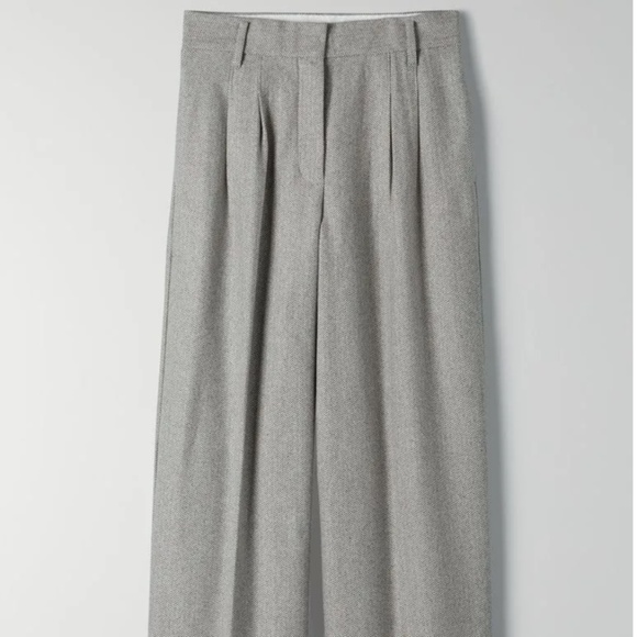 Aritzia Wilfred⎜ORSAY PANT⎜LIGHT GREY HERRINGBONE - Picture 2 of 12